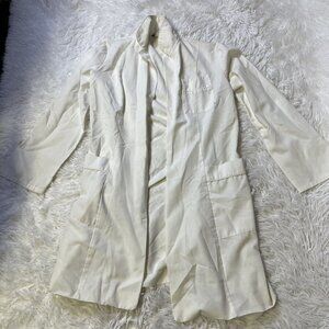 Trends WHITE LAB COAT Long Sleeve Medical Jacket Small Pocket Cotton